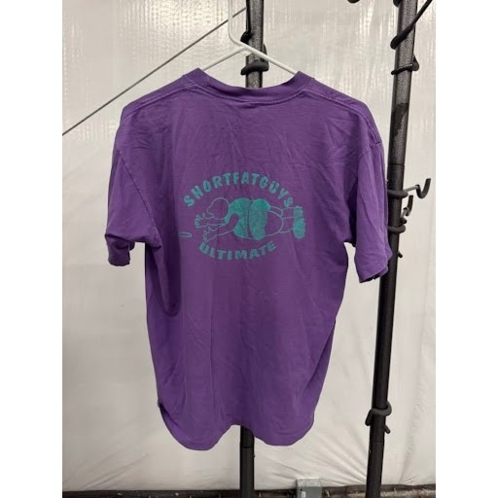 Vintage Shortfatguys Ultimate Frisbee T-Shirt Purple Single Stitch Anvil Large